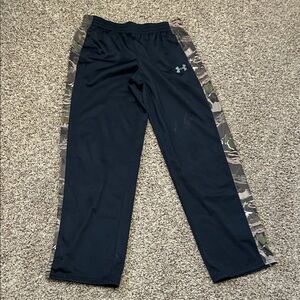 Under Armour kids Black Joggers with Camouflage Trim